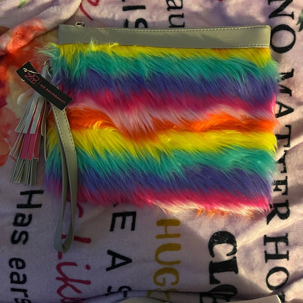 No Boundaries Multicolor Faux Fur Wristlet